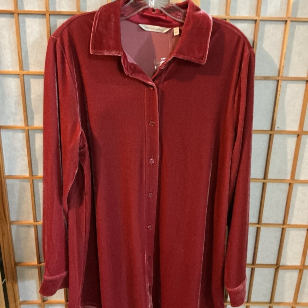 NWT SOFT SURROUNDINGS VELVET BOYFRIEND TUNIC TOP